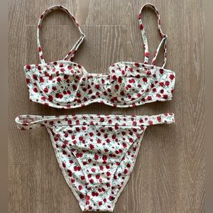 Reformation Rose Print Bikini